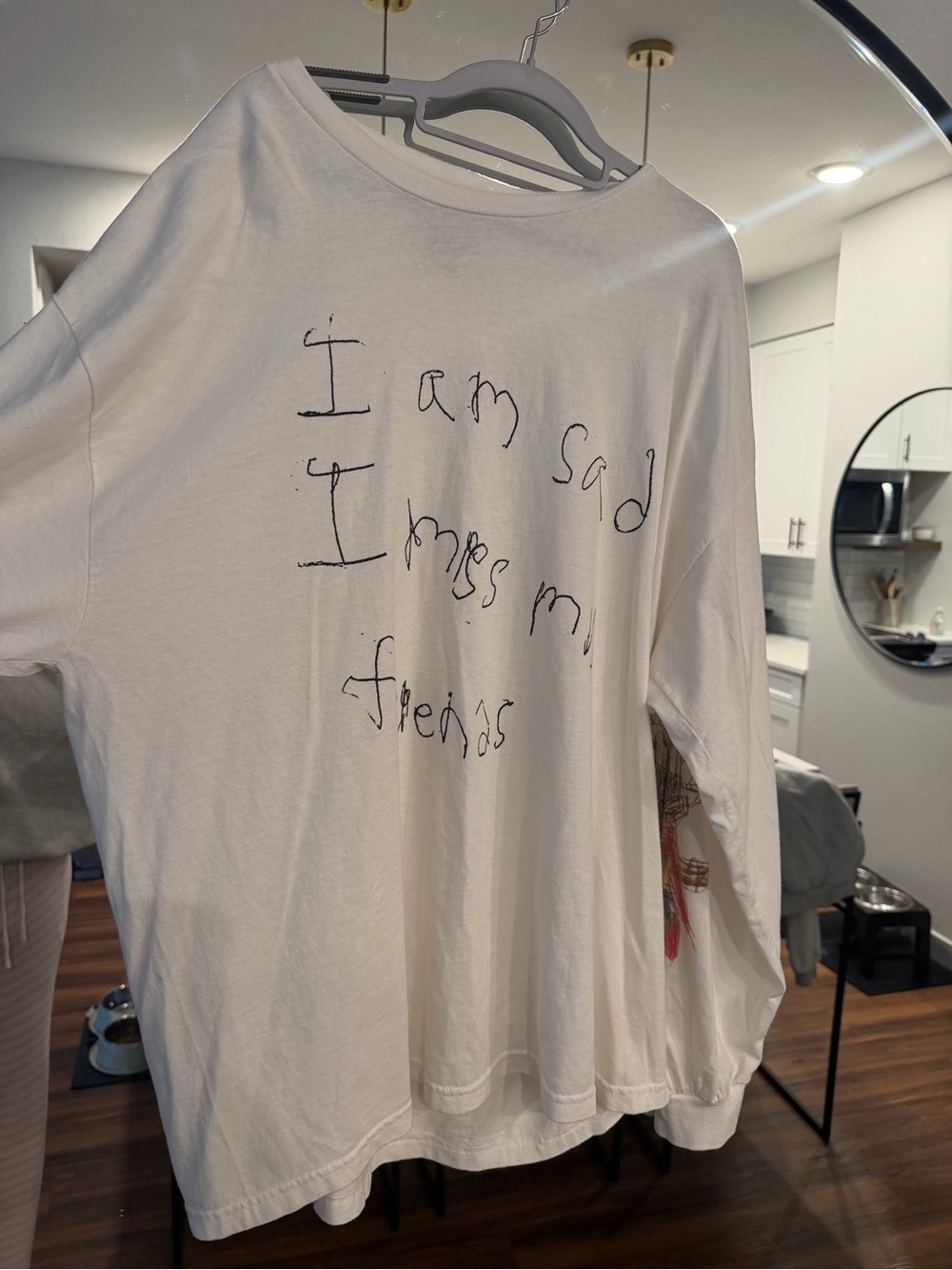 Gallery Dept White Long Sleeve Tee with Handwritten Text